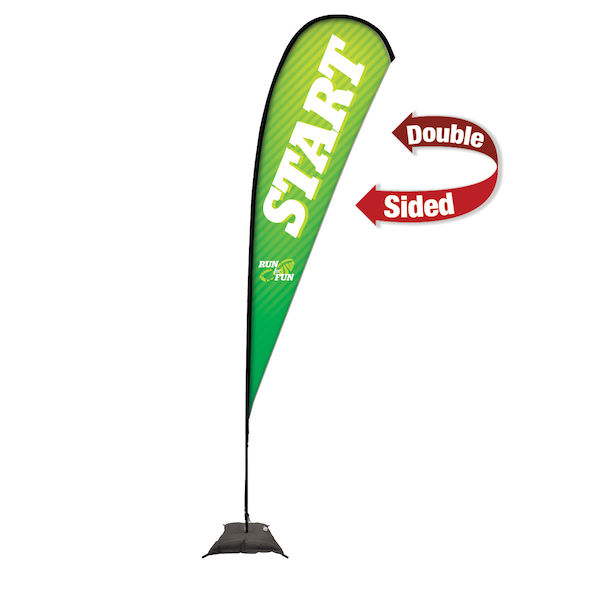 15ft Premium Teardrop Sail Sign Kit Double-Sided with Scissor Base